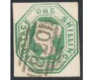 SG55 (Die II). 1854 1/- Green. Superb used...