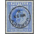 SG265. 1902 10/- Ultramarine. Superb fine well centered used...