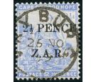 SG4. 1899 '2 1/2 PENCE' on 2 1/2d Blue. Superb fine used...