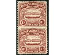 SG6a. 1907 6d Chocolate. 'Imperforate Between, Vertical Pair'...