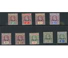 SG54s-62s. 1904 Set of 9.  'SPECIMEN'. U/M mint...