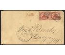 SG22. 1858 3d Red. 'Ribbed Paper'. Lovely cross-border cover...