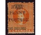 SG44c. 1890 1d on 2/- Orange. Variety 'S' inverted...