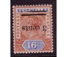 SG38a. 1901 3c on 16c Chestnut and ultramarine 'Surcharge Invert