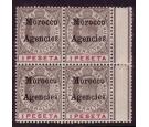 SG22. 1905 1p Black and carmine. Superb fresh mint block...