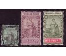 SG154-156. 1913 1/- to £1 (three values). Superb mint...