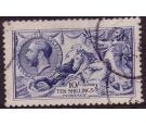 SG411var. 1915 10/- Deep blue. Very fine used....