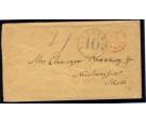 SG CC1. 1863 Neat envelope to USA, manuscript '4' in magenta...