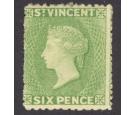 SG23. 1877 6d Very Pale green. Superb fresh mint example with vi