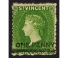SG34. 1881 1d on 6d Bright green. Superb fresh mint with...