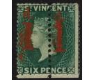 SG28a. 1880 1d on half 6d Deep blue-green. 'Unsevered Pair'. Sup