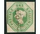 SG55. 1847 1/- Green. An attractive used example...