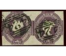 SG60. 1854 6d Purple. A very fine used pair...