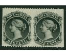 SG18a. 1863 1c Black 'Imperforate Vertical' Horizontal Pair...