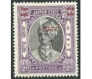 JAIPUR. SG71d. 1947 3p on 1/2a Black and violet. Surcharge inver