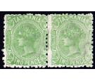 SG145b. 1875 2d Yellow-green. Superb fresh mint pair...