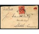 SG63 Variety. 1894 '1/2' (in violet) on 1d Vermilion 'UNSEVERED 