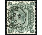 SG131. 1883 10/- Grey-green. Brilliant fine well centred used...