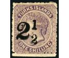 SG29. 1881 2 1/2 on 1s Lilac. Superb fresh mint...