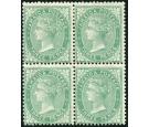 SG3. 1863. 3d Green. Superb fresh mint block of 4...