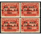 SG148(2),148a,148f. 1921 35c Red. Superb fresh mint block of 4..