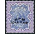 SG24a. 1903 5r Ultramarine and violet. 'Curved Overprint'. Choic