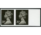 SG X960a. 1989 20p Brownish black. 'Imperforate Pair'. U/M sheet