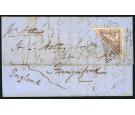 SG11 1860 6d Rose-lilac 'ROULETTED'. Entire letter fron Graham's