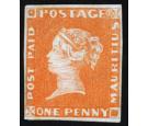 SG7. 1853 1d Orange-vermilion. Early Impression. Superb fresh un
