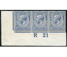 SG373a. 1920 2 1/2d Dull Prussian blue. Brilliant U/M control sh