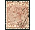 SG57. 1884 £1 Venetian red. Very fine used with "Out Islands"..