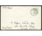 SG C3. 1921 Cachet III. G.B. Ed. VII 1/2d Green, tied to cover t