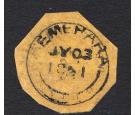 SG2 Variety. 1850 4c Orange. Cotton-reel. 'Without Initials'. Un