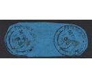 SG5. 1850 12c Full blue. Cotton Reel pair. One of the World's gr