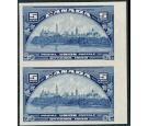 SG329 Var. 1933 5c Blue. 'Imperforate Pair'. Brilliant U/M mint.