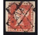 SG3. 1848 1d Orange-vermilion/yellowish. Earliest.  A simply ex