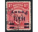 SG280a. 1917 1/2d on 1d rose-carmine 'Surcharge Inverted'...
