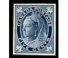 1897 5c Deep blue. Plate proof on card. Superb fresh...