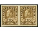 SG239 Variety. 1916 Proof pair on ungummed paper. Superb fresh..