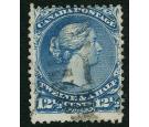 SG60b. 1868 12 1/2c Bright blue. 'Watermarked'. Very fine used..