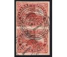 SG6. 1852 3d Deep red. Beautiful fine used vertical pair...