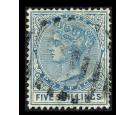 SG28. 1886 5/- Blue. Superb perfectly centred used...