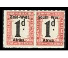 SG D7a. 1923 1d Black and rose. Rouletted. "WES" for "WEST". sup