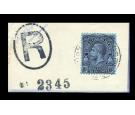 SG186. 1928 10/- Purple/blue. Brilliant fine used on Registered.