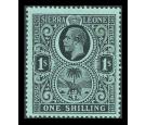 SG124w. 1912 1/- Black/green. 'Watrmark Inverted'. Superb mint..