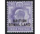 SG27d. 1911 2a Violet. 'Somal.land' for 'Somaliland'. Brilliant 