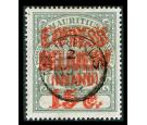 SG E6c. 1904 15c Grey-green. Surcharge double, one "LNIAND". Sup