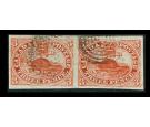 SG5. 1852 3d Red. Superb used pair with gorgeous colour and...