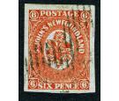 SG14. 1860 6d Orange-vermilion. Exceptionally fine used with lar