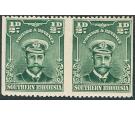 SG1c. 1924 1/2d Blue-green. 'Horizontal Pair, Imperforate Betwee